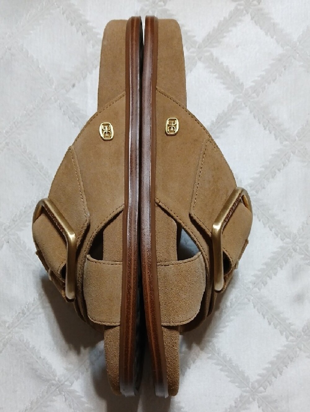 Sam Edelman Tan Buckle Slide Sandals - Picture 5 of 9